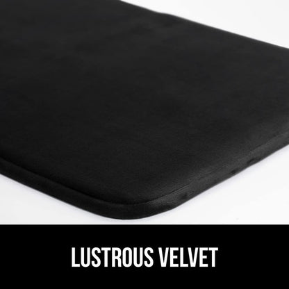 GORILLA GRIP Memory Foam Bath Mat, Soft Absorbent Velvet Bathroom Mats, Durable Dots on Underside, Machine Washable Bathmat, Carpet Rug Room Decor for Shower Tub Floor RV, 60x24 Rugs, Black