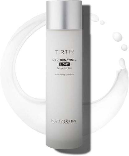 TIRTIR Milk Skin Rice Toner Light | Instant Hydration with 4% Niacinamide, Pantenol, Lightweight, Pore-Tightening, Vegan, Acne-Prone, Oily Skin, Fungal Acne Safe, Korean Skin Care, 5.07 Fl Oz