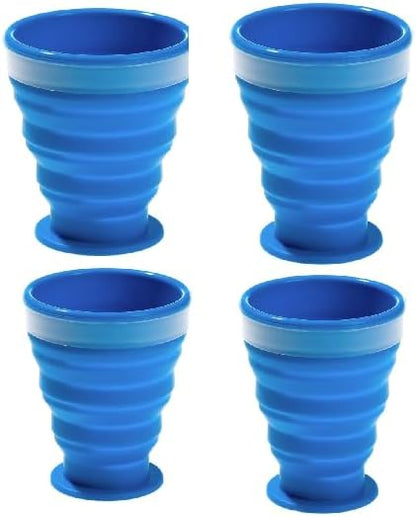 Collapsible Silicone Cup for Camping and Backpacking - Camping Dishware Gear Essentials in Blue (Made by Caddis Sports) (4)