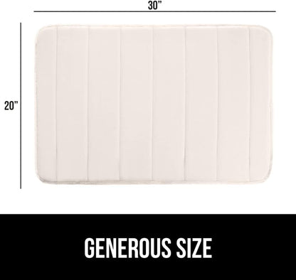 GORILLA GRIP Memory Foam Bath Mat, Soft Absorbent US Designed Bathroom Rug, Gripping Dots Machine Washable Bathmat, Cushioned Floor Mats, Shower Sink Rugs Room Décor Accessories, 30x20 Cream