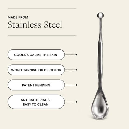 WILDLING Reflexology Spoon | Multi-Purpose Reflexology Facial Spoon | Functional Skincare Scoop + Reflexology Tip to Firm Skin, Release Tension + Balance Energy Flow I 100% Stainless Steel