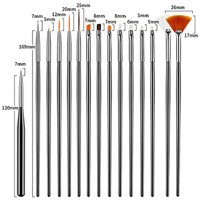 Artdone 31pcs Nail Art Brushes,Nail