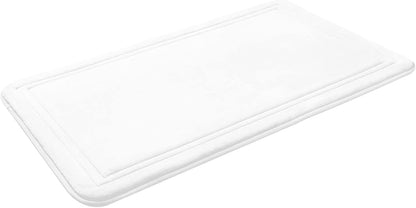 ITSOFT Memory Foam Bath Mat 31x20, Non Slip, Machine Washable, Quick Dry & Absorbent Rugs, Bath Mats for Bathroom Floor, Tub & Shower, Bathroom Rug, White