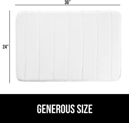 GORILLA GRIP Memory Foam Bath Mat, Soft Absorbent US Designed Bathroom Rug, Gripping Dots Machine Washable Bathmat, Cushioned Floor Mats, Shower Sink Rugs Room Décor Accessories, 36x24 White