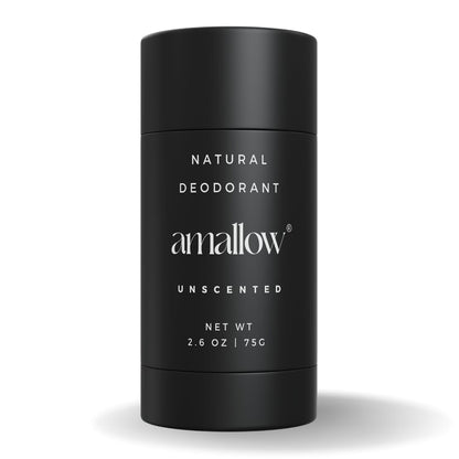 Amallow - Natural Deodorant – Aluminum Salt-Free, Tallow-Based, Baking Soda-Free, with Magnesium & Zinc – Long-Lasting Odor Protection – Handcrafted in the USA – 2.6 oz (Unscented)