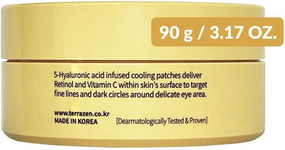 Korean Eye Patches Retinol Repair Firming Eye Mask Korean Skincare 24K Gold Hydrogel for Dark Circles, Puffiness & Fine Lines, 60 pcs