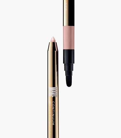 MAKE Beauty Continuum Waterproof Gel Eyeliner Pencil. Creamy, Pigmented Multi-Use, including Waterline with Built-in Sharpener and Blending Brush. Smudge-Proof Makeup. Shade - Celestial, Champagne