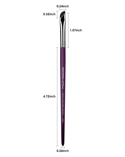Eyeliner Brush, EIGSHOW Sickle Angled Gel Eyeliner Makeup Brush for Precise Eye Liner, Eyebrow, Eyelid with Ultra Thin Vegan Bristles (E865 Purple)