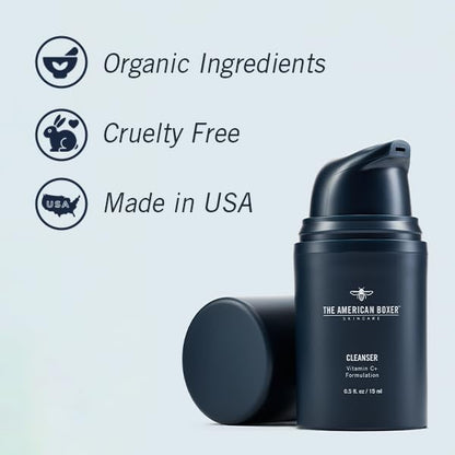 Kickass Cleanser by The American Boxer - Hydrating Mens Face Wash for Men - Essential Vitamins and Minerals - For All Skin Types - Organic - Cruelty Free - Naturally Derived Ingredients