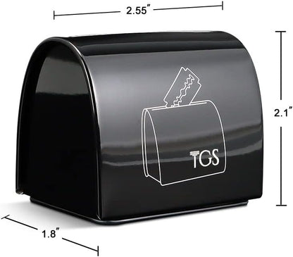 Razor Blade Storage Bank & Disposal Case, Mail Box for Used DE Safety Razor Blades (Black)
