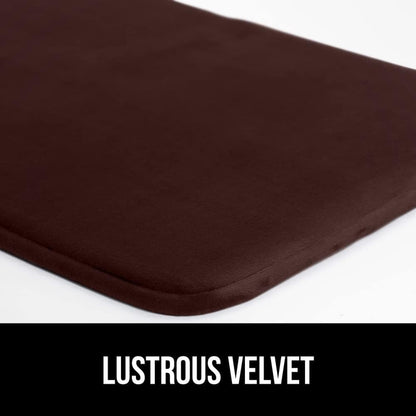 GORILLA GRIP Memory Foam Bath Mat, Soft Absorbent Velvet Bathroom Mats, Durable Dots on Underside, Machine Washable Bathmat, Carpet Rug Room Decor for Shower Tub Floor RV, 30x20 Rugs, Brown