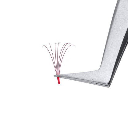 FADLASH Colored Easy Fan Eyelash Extension D Curl 0.07mm Easy Fan Volume Lashes Red Easy Fan Lash Extensions Self Fanning Lashes 15-20mm