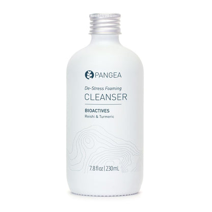 Pangea Organics Natural Reishi + Turmeric De-Stress Foaming Facial Cleanser | Vegan, Non-Toxic, Gentle & Hydrating | Sustainable Glass Bottle (7.8 fl oz | 230 ml)