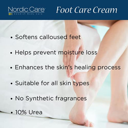Nordic Care Foot Cream & Body Lotion - Intensive Repair 1 Body Lotion (3oz) & 2 Foot Cream (6oz) with Urea & Macadamia Oil for Cracked Heels & Dry Skin, Provide Hydration & Prevent Cracking