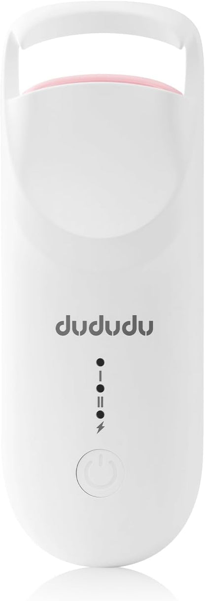 DUDUDU Heated Eyelash Curler, Portable Travel-Size Mini Electric Heated Lash Curler - 2-Level Adjustable Temp & Type-C Recharge, 10S Heat 3S Style 24H Lift for Long-Lasting Natural Effortless Curves