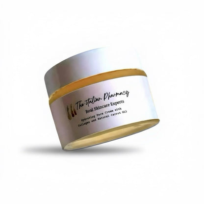 Hydrating Face Cream with Carrot Oil & Collagen – Anti-Aging Face Moisturizer for Glowing Skin – Deep Hydration & Wrinkle Reduction – Lightweight Daily Day & Night Cream