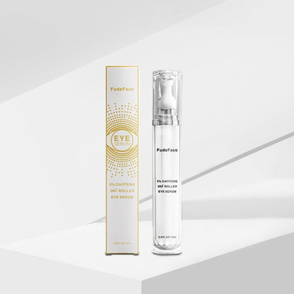 5% Caffeine Eye Serum and Under Eye Roller Cream for Dark Circles and Puffiness, Cafeine with 360° Massage Ball Reduce Wrinkles and Fine Lines,Bags under eyes