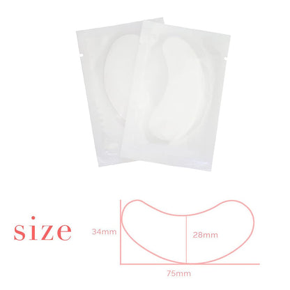 100 Pairs Set Under Eye Pads Disposable Eye Gel Patches for Eyelash Extensions Tool Kit, White Film