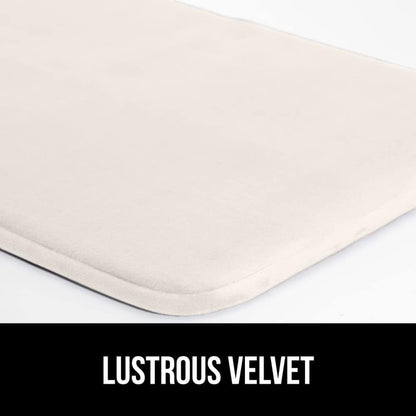 GORILLA GRIP Memory Foam Bath Mat, Soft Absorbent Velvet Bathroom Mats, Durable Dots on Underside, Machine Washable Bathmat, Carpet Rug Room Decor for Shower Tub Floor RV, 30x20 Rugs, Cream