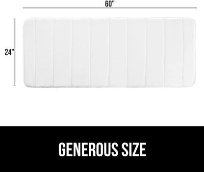 GORILLA GRIP Memory Foam Bath Mat, Soft Absorbent US Designed Bathroom Rug, Gripping Dots Machine Washable Bathmat, Cushioned Floor Mats, Shower Sink Rugs Room Décor Accessories, 60x24 White