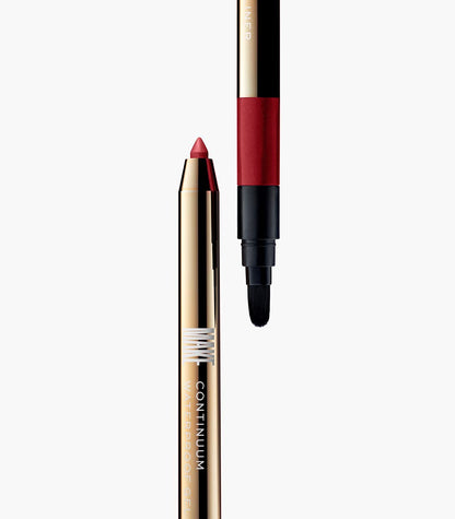 MAKE Beauty Continuum Waterproof Gel Eyeliner Pencil. Creamy, Pigmented Multi-Use, including Waterline with Built-in Sharpener and Blending Brush. Smudge-Proof Makeup. Shade - Retrograde, Burnt Red