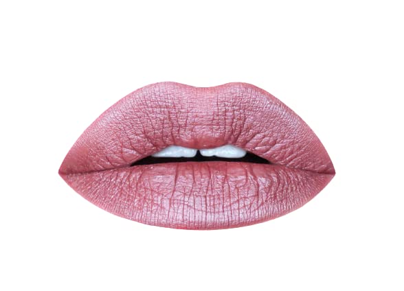 Aromi Metallic Liquid Lipstick | Dusty Rose Lip Color w/Shimmery Finish, Long-Lasting, Waterproof, Nude Berry, Vegan, Cruelty-Free (Pixie Dust)