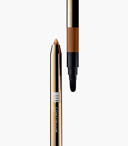 MAKE Beauty Continuum Waterproof Gel Eyeliner Pencil. Creamy, Pigmented Multi-Use, including Waterline with Built-in Sharpener and Blending Brush. Smudge-Proof Makeup. Shade - Otherworld, Bronze