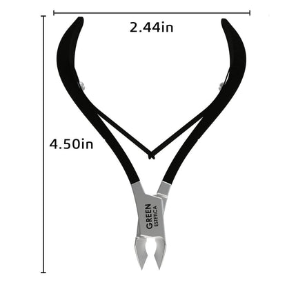 Professional Cuticle Trimmer Nail Cuticle Cutter Stainless Steel Cuticle Nippers with Sharp Blades of Cuticle Remover Clippers Manicure Tools Double Spring - Pedicure Nail Tools (Black - 4 Pack)