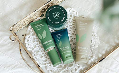 BioClarity 3-Step Essentials Skin Routine + Clarifying Mask for Normal & Oily Skin Types | Cleanse, Restore and Moisturize | Gentle Clean and Hydrate Face |100% Clean, Vegan Ingredients (Mini Size)