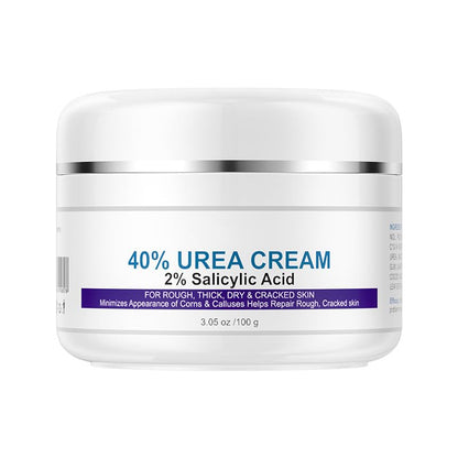 40% Urea Cream plus Salicylic Acid 2%, Anti-Cracking Nourishing and Moisturizing Hand and Foot Cream，Softens Cuticles on Rough Skin of Hands and Feet，3.05 OZ