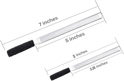 2 Pieces Toe Nail Files for Thick Nails,Stainless Steel, 4 Sides for Men Seniors & Dogs