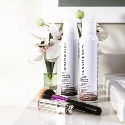 Keratherapy Keratin Infused Perfect Match Fiber Hair Thickener Spray, Dark Brown to Black, 4 fl. oz., 140 ml - Volumizing, Thickening, & Concealing Hairspray for Scalp Coverage, Roots & Thinning Areas