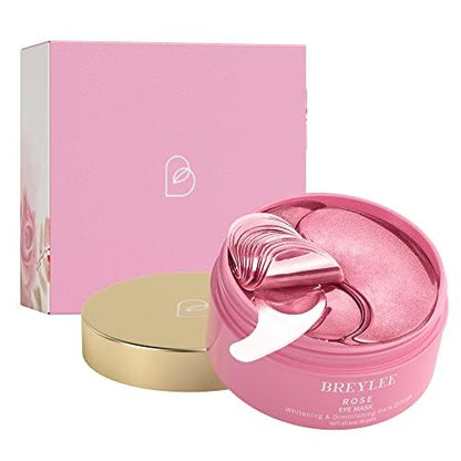 BREYLEE Pink Rose Eye Mask– 30 Pairs - Under Eye Mask Amino Acid & Collagen, Under Eye Mask for Face Care, Eye Masks for Dark Circles and Puffiness, Under Eye Masks for Beauty & Personal Care
