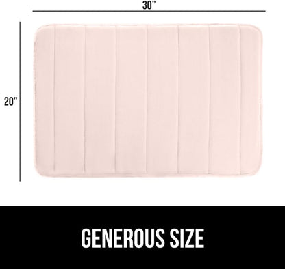GORILLA GRIP Memory Foam Bath Mat, Soft Absorbent US Designed Bathroom Rug, Gripping Dots Machine Washable Bathmat, Cushioned Floor Mats, Shower Sink Rugs Room Décor Accessories, 30x20 Pink