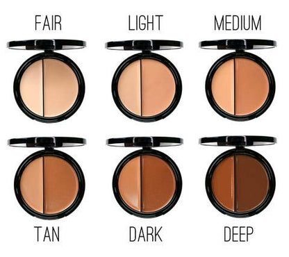 EVE PEARL Dual Salmon Concealer And 102 Concealer Brush Full Coverage Under Brighten Eye Concealer Brush Set Makeup Kit (Deep)