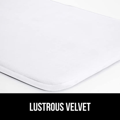 GORILLA GRIP Thick Memory Foam Bath Rugs, Soft Absorbent Velvet Bathroom Mats, Durable Dots on Underside, Machine Washable Bathmat, Carpet Rug Room Decor for Shower Floor, 60x24 Mat, White