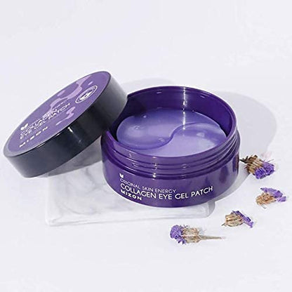 MIZON Collagen Eye Gel Patch with Hydrolyzed Collagen, Caviar, and Chamomile for Firming, Nourishment, and Wrinkle Care – 60pcs –