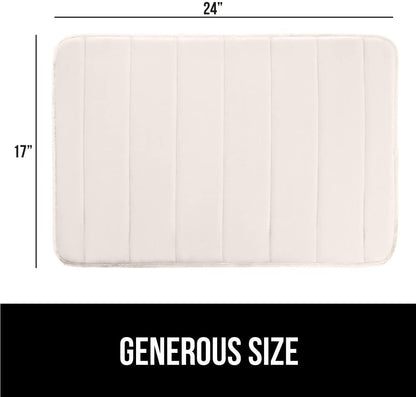 GORILLA GRIP Memory Foam Bath Mat, Soft Absorbent US Designed Bathroom Rug, Gripping Dots Machine Washable Bathmat, Cushioned Floor Mats, Shower Sink Rugs Room Décor Accessories, 24x17 Cream
