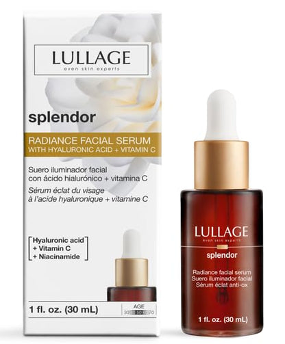 LULLAGE Splendor Radiance Hyaluronic Acid & Vitamin C Serum for Face, Revitalizing Vitamin C Face Serum with Niacinamide to Replenish & Firm the Skin, 1 Fl Oz Dropper Bottle