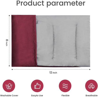 Heating Pad Microwavable with Washable Cover, 8 x 12 Multipurpose Microwave Heating Pad for Neck and Shoulders, Moist Heat Bean Bag Warm Compress for Knee, Muscles, Joints, Wrist, Abdomen (Wine Red)