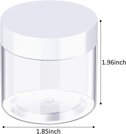 SATINIOR 36 Pieces 3 oz Plastic Jars with Lids Wide Mouth Airtight Reusable Container Acrylic Cosmetic Small Jars for Lotions Ointments Travel Toiletries Creams Make up Storage(Clear)