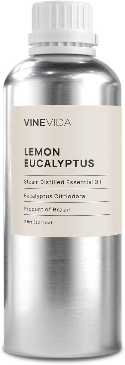 VINEVIDA Lemon Eucalyptus Essential Oil 32 oz - Undiluted Lemon Eucalyptus Oil 32 oz - Lemon Eucalyptus Candle Oil Scent - DIY Candle Scents Candlemaking - Bulk Essential Oil Soap Making 946.36 ml