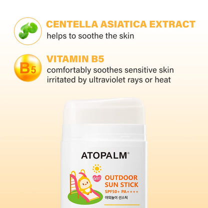 ATOPALM Outdoor Sun Stick SPF50+ PA++++ 21g | Non-Greasy Matte Mineral Sunscreen | Soothing Skin Care | Facial Moisturizer with SPF | Korean Sun Protection