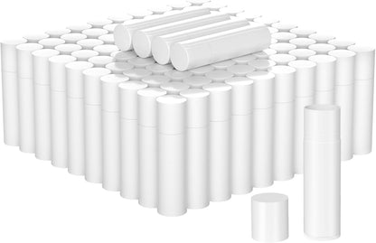 Empty Lip Balm Tubes for DIY Lipstick with Leak-proof Caps, 100-Pack Lip Balm Containers BPA Free, White