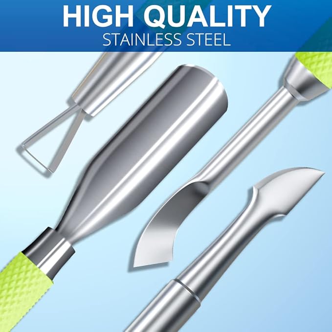 2PCS Metal Neon Green Cuticle