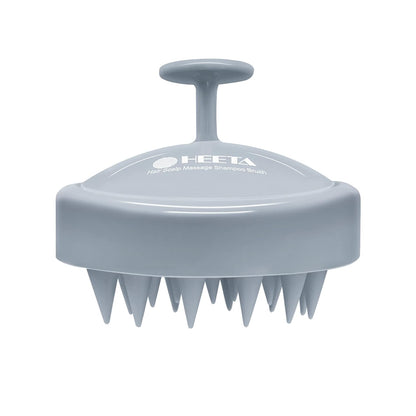 HEETA Scalp Massager Hair Growth, Soft Silicone Scalp Scrubber Shampoo Brush for Exfoliation, Dandruff Removal Head Massage Stress Relax, Wet & Dry Use for Thick Thin Curly Hair Care, Sky Gray