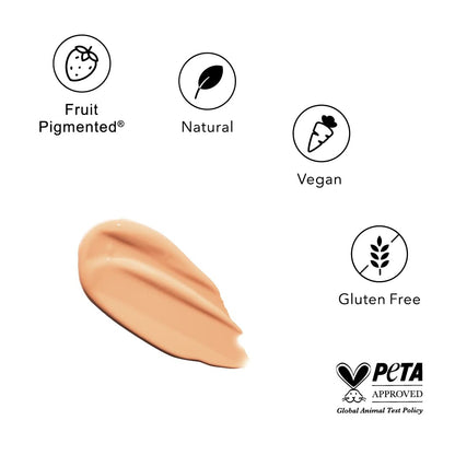 100% PURE Healthy Foundation Full Face Coverage Makeup, Liquid Matte Finish with Anti-Aging Benefits - Vegan Gorgeous Fruit Pigmented White Peach Color (Light with Warm Undertone) - 1 Fl Oz