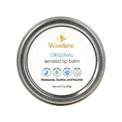 Waxelene Original Aerated Lip Balm Tin, Best Lip Balm Ever Organic Calming Multipurpose Ointment Baby Eczema Dry Sensitive Skin Body Face Moisturizer