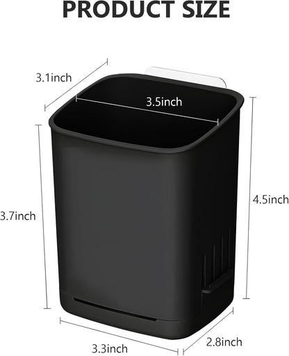 2 Packs Wall Mounted Toothbrush Holders, Self Adhesive Bathroom Toothbrush Wall Holder for Electric Toothbrush, Toothpaste, Razor,Shower Item (Black