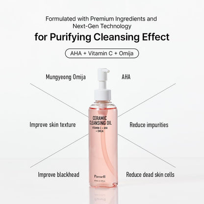 Parnell Aha Omija Ceramic Cleansing Oil 200ml / 6.76 fl.oz | blackhead melting, korean facial cleanser, korean skincare